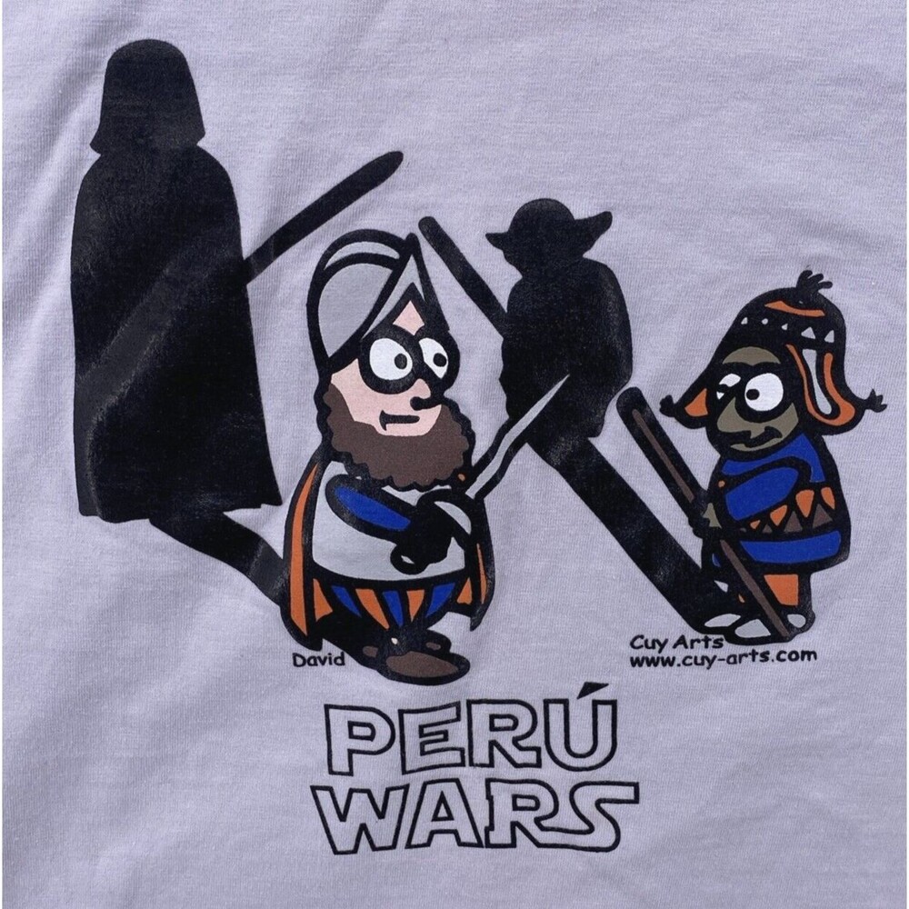 Cuy Arts Peru Wars Graphic Double Sleeve Long Sleeve Shirt XL Parody - Picture 3 of 9